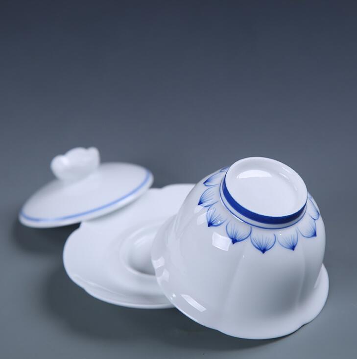 160ml håndmalte keramiske gaiwan orkidé/lotusrot kung fu tesett te terrin dekkskål kopper leire sancai tebolle