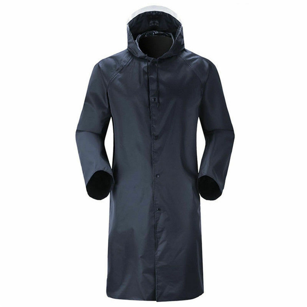 Men's Waterproof Raincoat Lightweight Casual Hooded Rain Coat Long Jacket Coat Rainproof Windproof Outdoor Poncho For Jungle