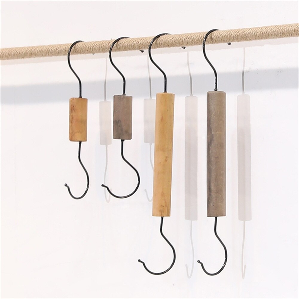 Rvs S Haken Kleding Winkel Decoratie Houten S-Vorm Display Houder 5Pcs