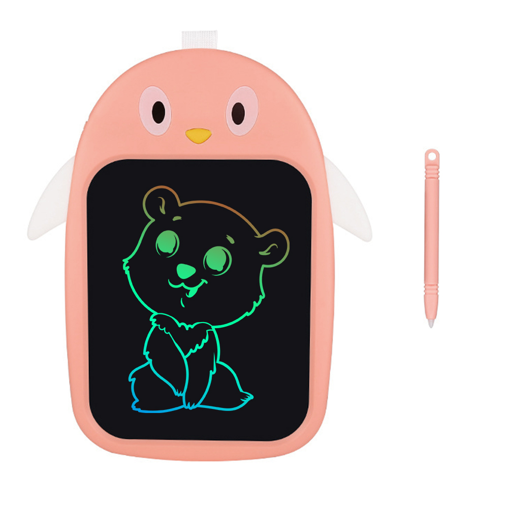 Tablero de escritura de pintura de dibujos animados electrónico de energía ligera de la tableta LCD de la escritura del pingüino pequeño LCD 8 pulgadas: orange