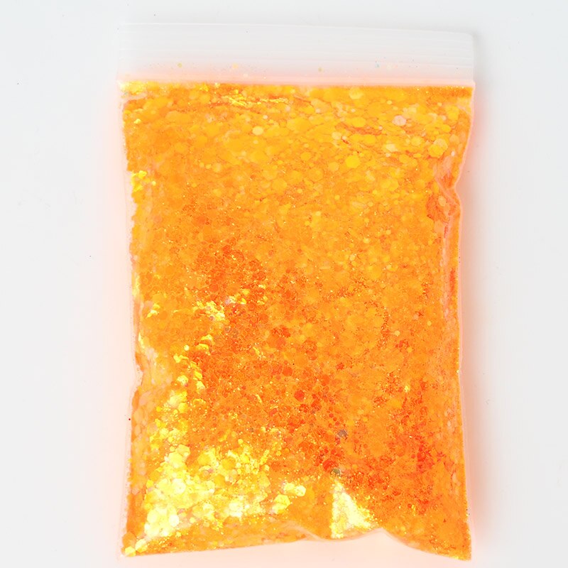 1.76 oz påsar chunky till fin / lös glitter orange / guld glitter mix "pumpa spice", nail art glitter, löst glitter,: Färg 5 50gr