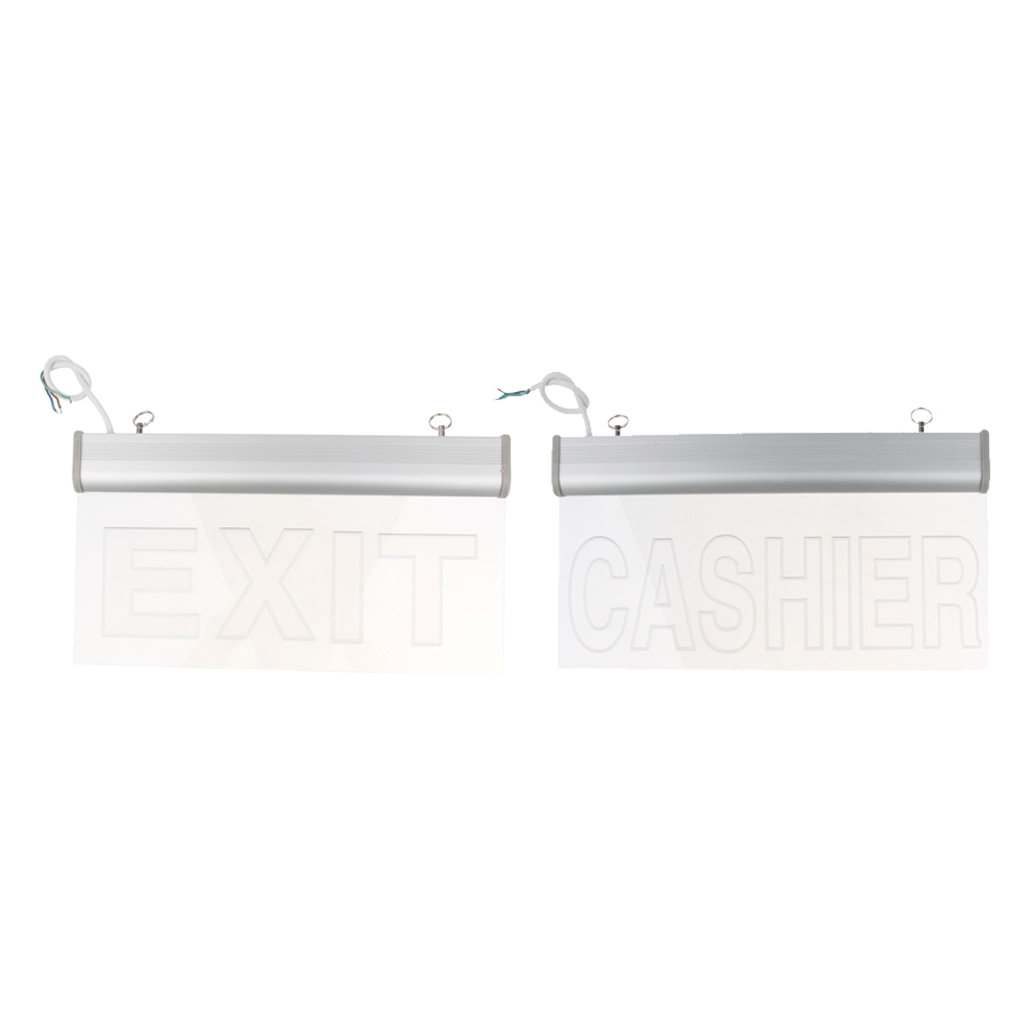 Edge Light Green LED Exit Cashier Sign - Rotating Panel - Battery Backup 3W