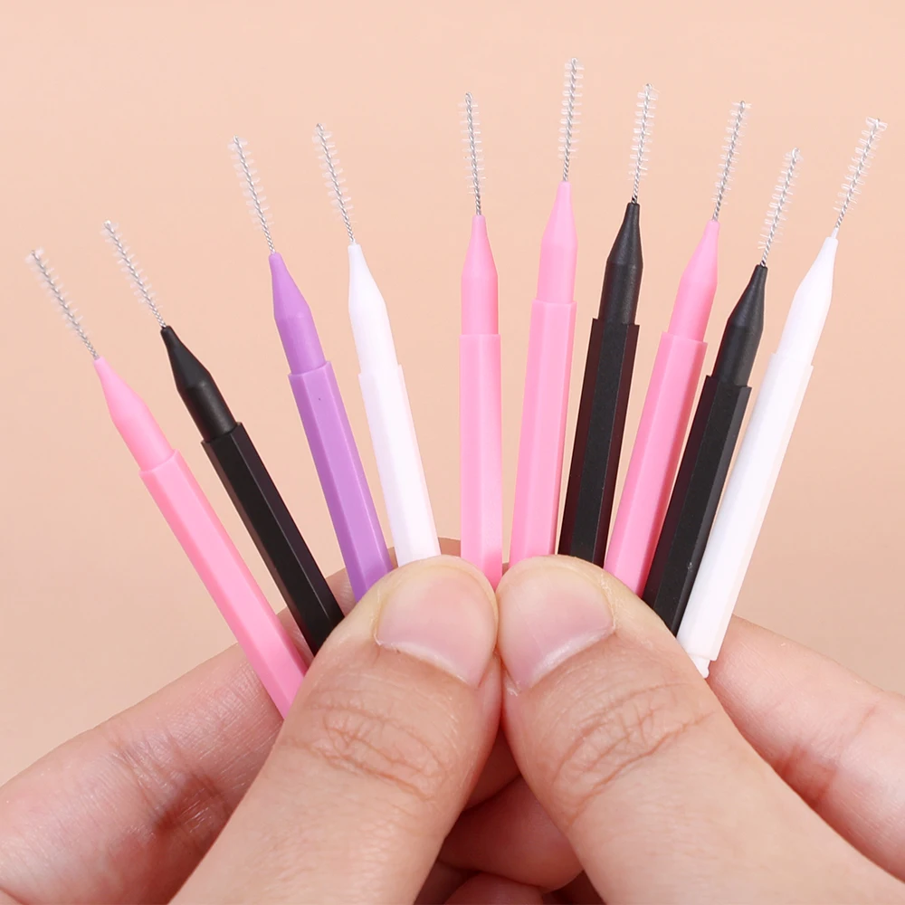 10-100 Stuks Mini Wenkbrauw Borstel Brow Lifting Brush Wegwerp Brow Lifting Brush Micro Buigbare Wimper Brow Applicator Make-Up tool