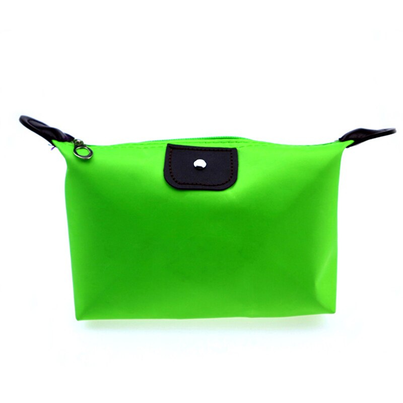 Mini Solid Color Pink Cosmetic Bag Zipper Travel Toiletry Storage Bag Beauty Makeup Bag Cosmetic Bag Organizer: Green