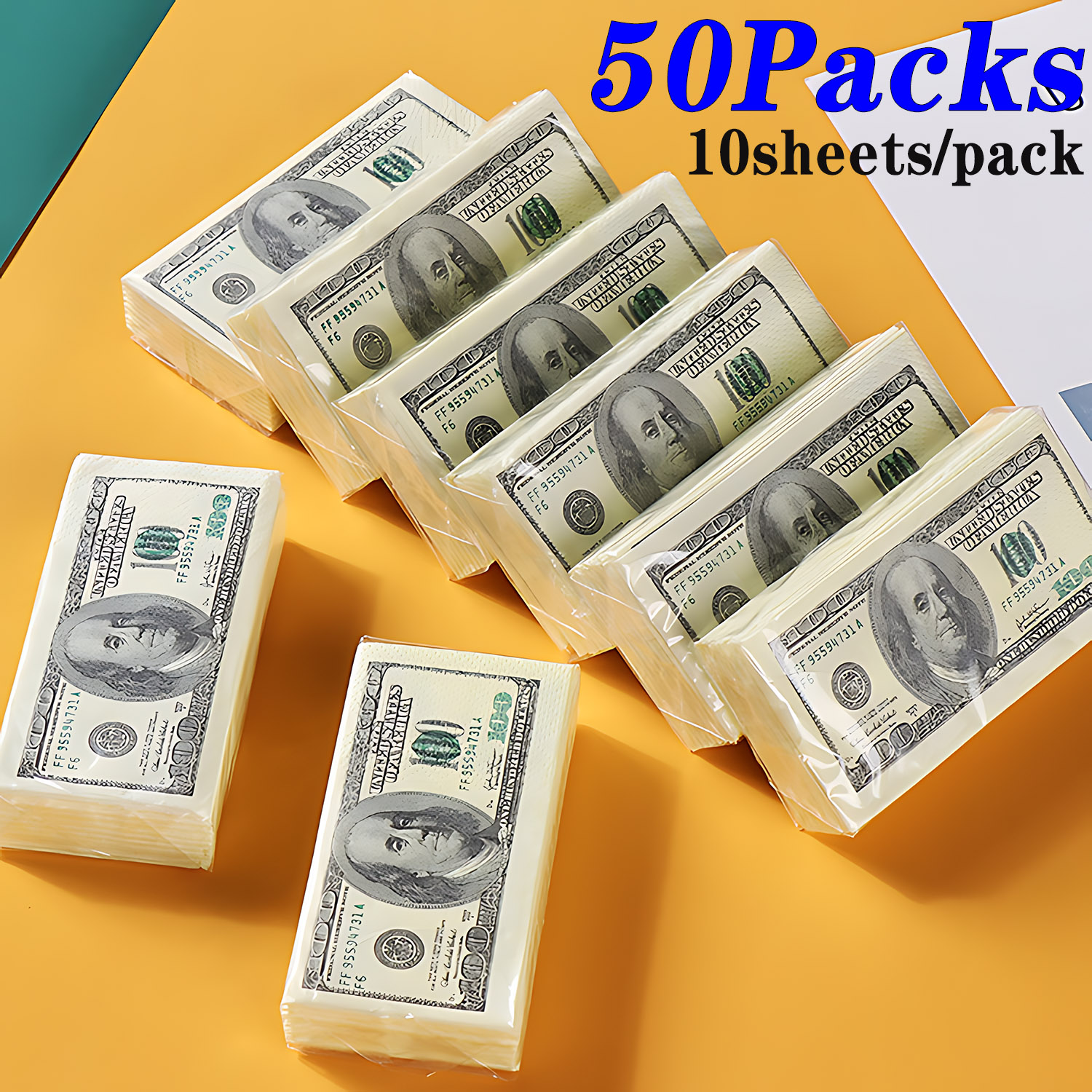 Imitation Dollars Portable Small Package Napkins Hand Towel Cartoon Handkerchief Paper Original Wood Pulp Napkins
