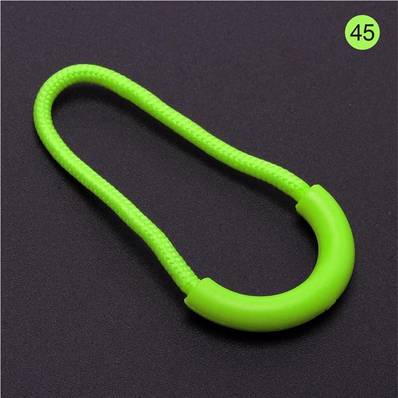 100Pcs Zipper Pull Cord Rope Pullers Zip Puller Replacement Ends Lock Zips Bags Clip Buckle Travel Accessories: green