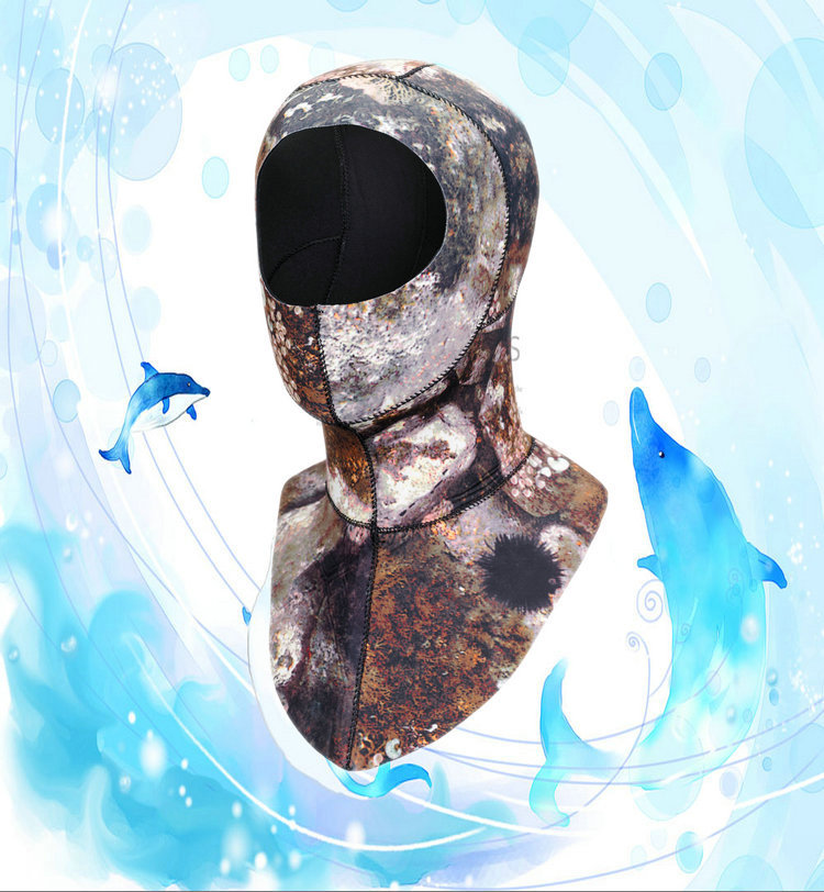 3mm Neopreen Duikkap Met Schouder Snorkeluitrusting Hoed Cap Winter Zwemmen Warm Wetsuit Onderwatervissers Zwemmen Duiken Cap: Donker Kaki / S