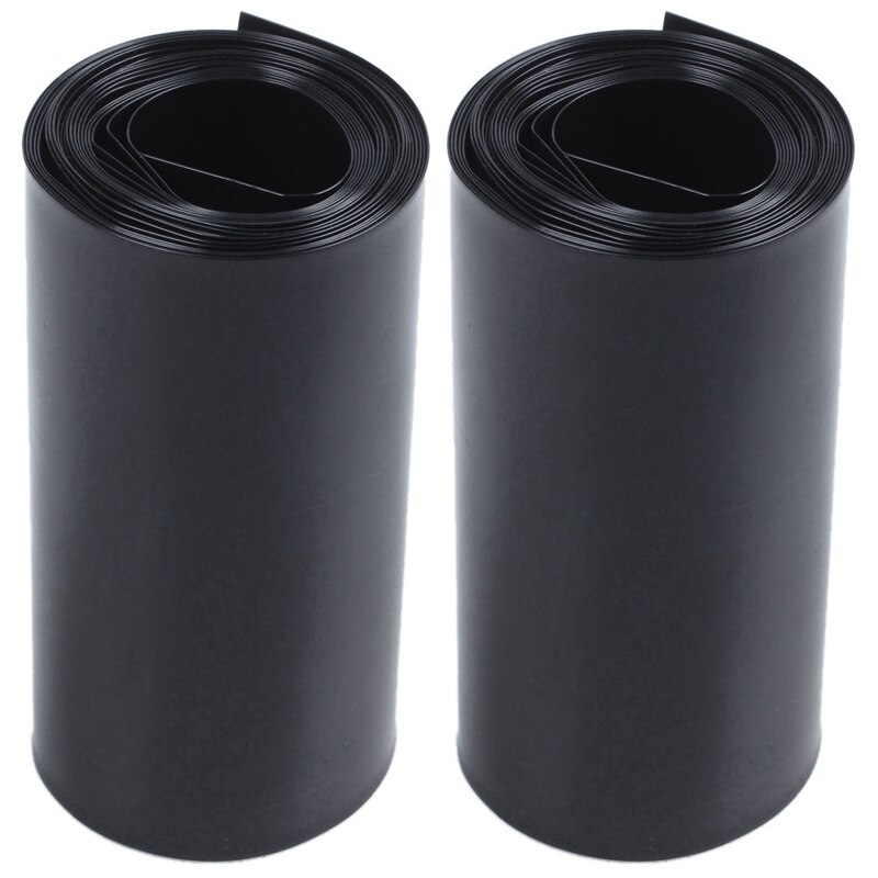 Tubo termorretráctil de PVC, de 2 piezas envoltura negra, 70mm/44mm, 2M, 6,5 pies para batería 18650: Default Title