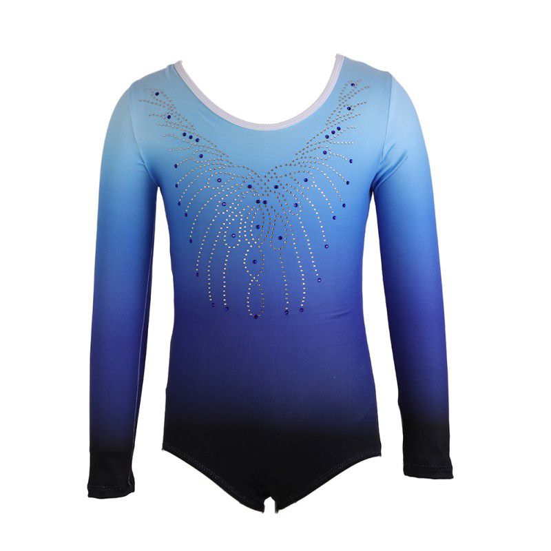 Meisjes Maillots Ballet Jurk Ballerina Ballet Maillots Gymnastiek Lange Mouwen Kleurverloop Kostuums Dans Slijtage Kostuums: Blauw / 10 Code