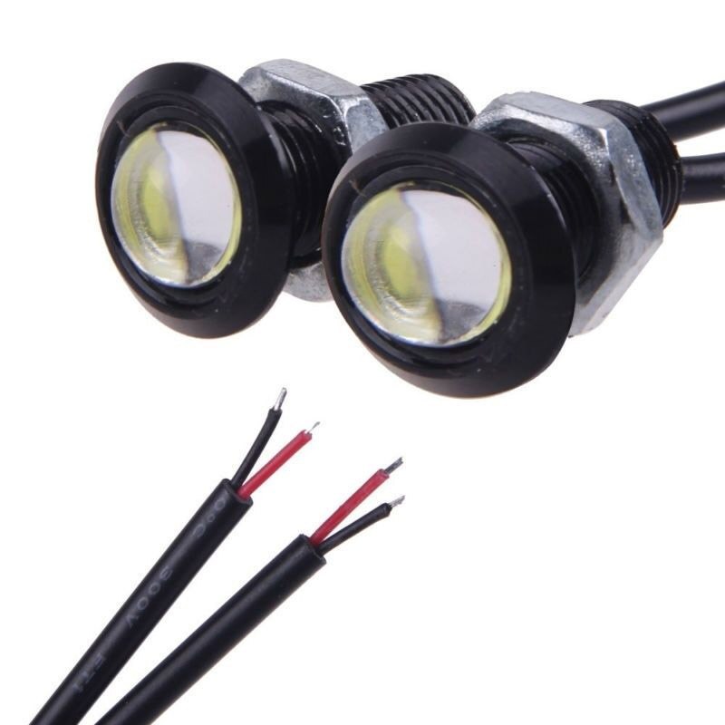 Motorcycle Signal Bulbs LED Eagle Eye Lights COB White Fog Light Reverse Turn DC 12V Water-proof