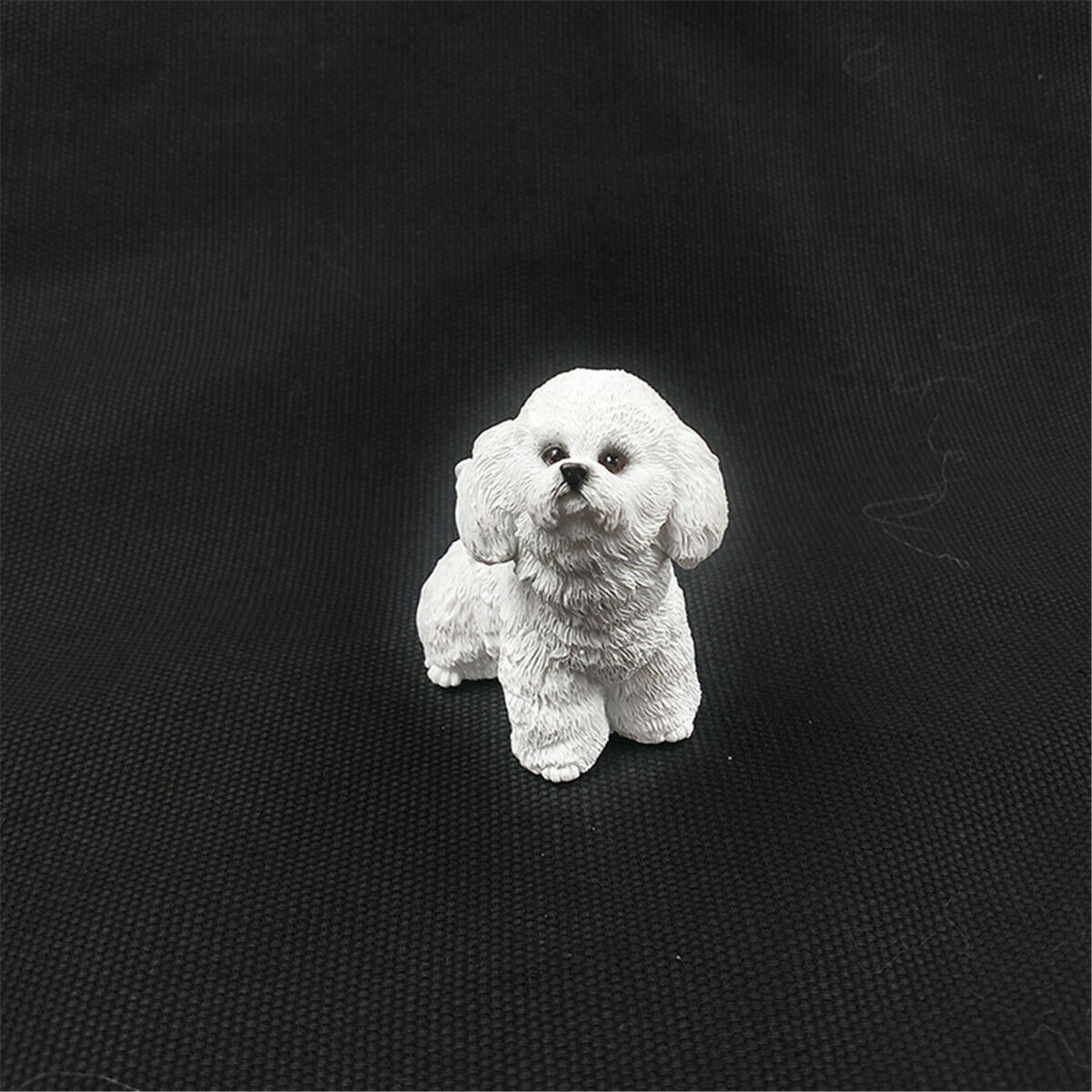 JJM Bichon Frise Hund Haustier Figur Canidae Ebene Auto Dekoration PVC Modell Puppe EducationalToy für freundlicher Erwachsene freundlicher