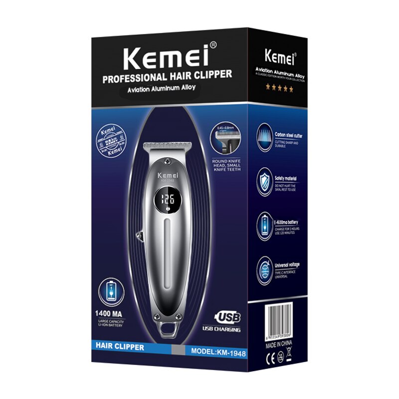 Draadloze Oplaadbare Tondeuse Professionele Tondeuse Voor Mannen Elektrische Baard Trimmer Kit Kapsel Machine Lcd Display