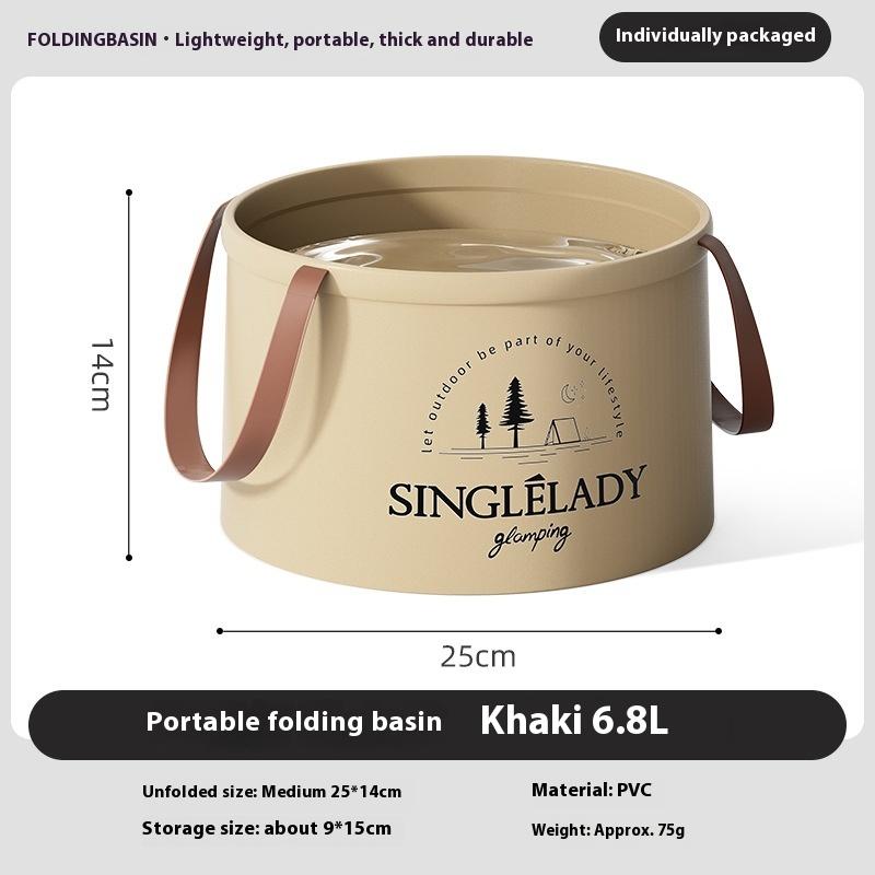 1PC 6.8/12L Car Folding Bucket Waterproof Foldable Sink Portable Travel Foldable Basin Camping Hiking Fishing Storage Bucket: Yellow