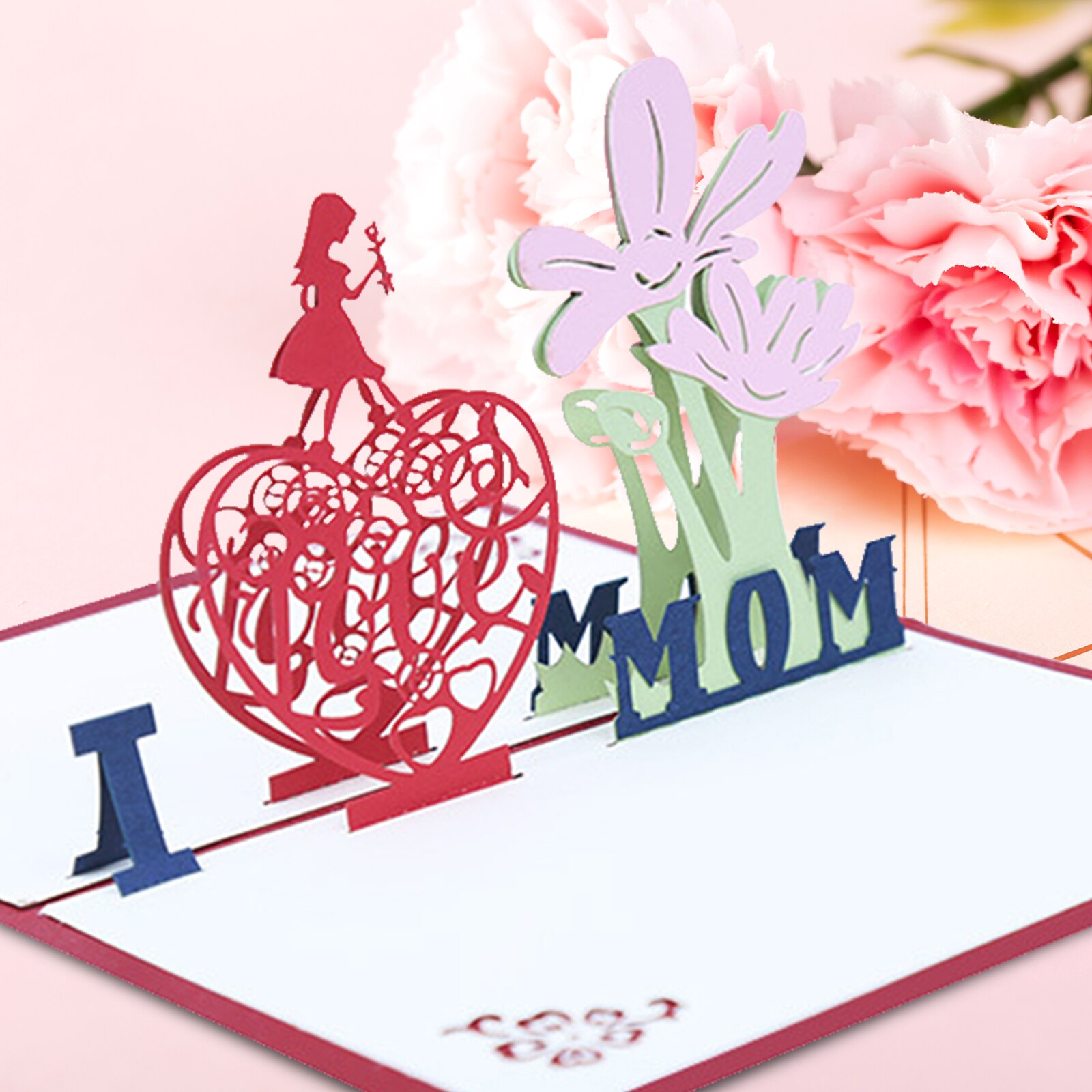3D Pop Up Card Handmade 3D Happy Mothers Day Greeting Card Thank You Card-For Mom Wife Grandma Step-Mom Mother-In-Law