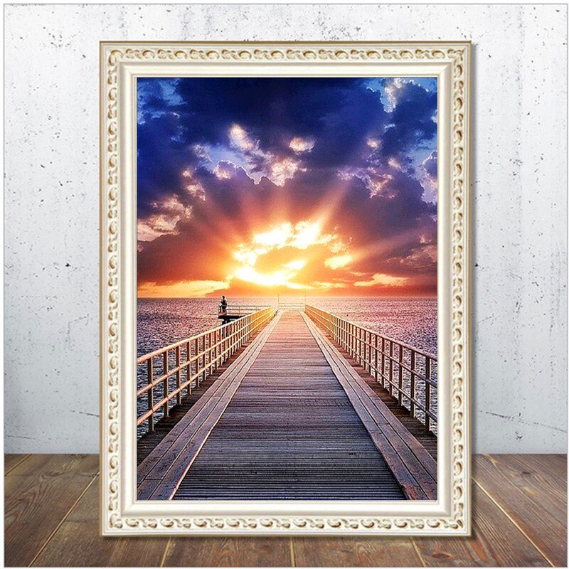 Full Square Diamond Painting Waterfall 5D DIY Diamond Embroidery Mosaic Landscape Art Kits Home Decoration 40cm x30cm: 3