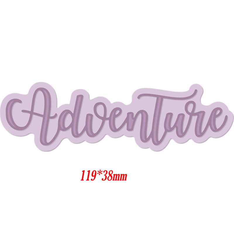 Mots mélangés découpe de métal pochoir pour bricolage Scrapbooking décoratif gaufrage artisanat découpe modèle Sentiment: Adventure