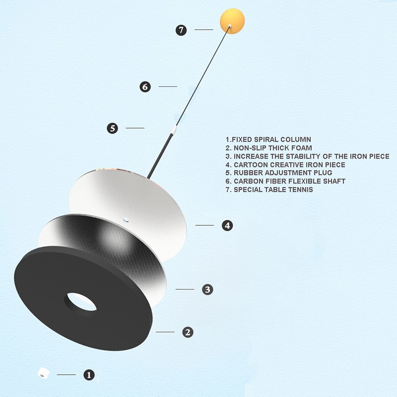 Tables Tennis Rebound Trainer PingPong Training Equipment Rebound Shaft Rapid Backbound Machine XD88