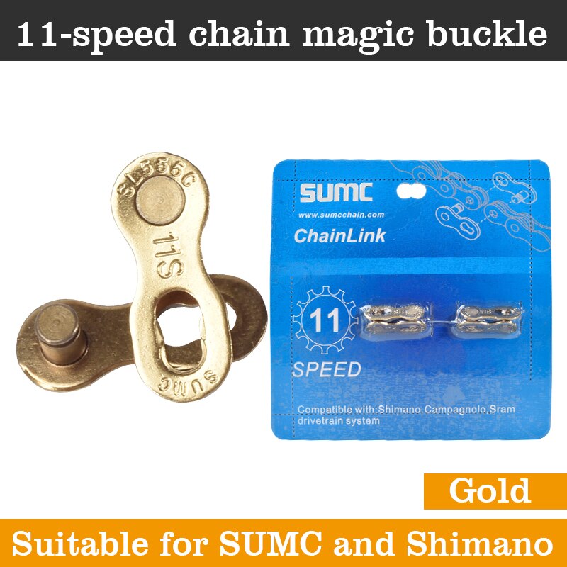 2 Pairs Bike Chain Magic Master Missing Link 6/7/8s 9/10/11/12s Chain Link Connector Bike Quick Magic Buckle Button Master Links: 11s gold