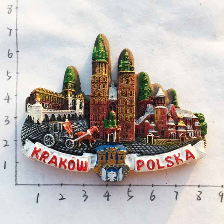 Imanes de nevera con sabor de Polonia, artesanías de recuerdos turísticos, imán de nevera, artículos de decoración artesanales: Borgoña