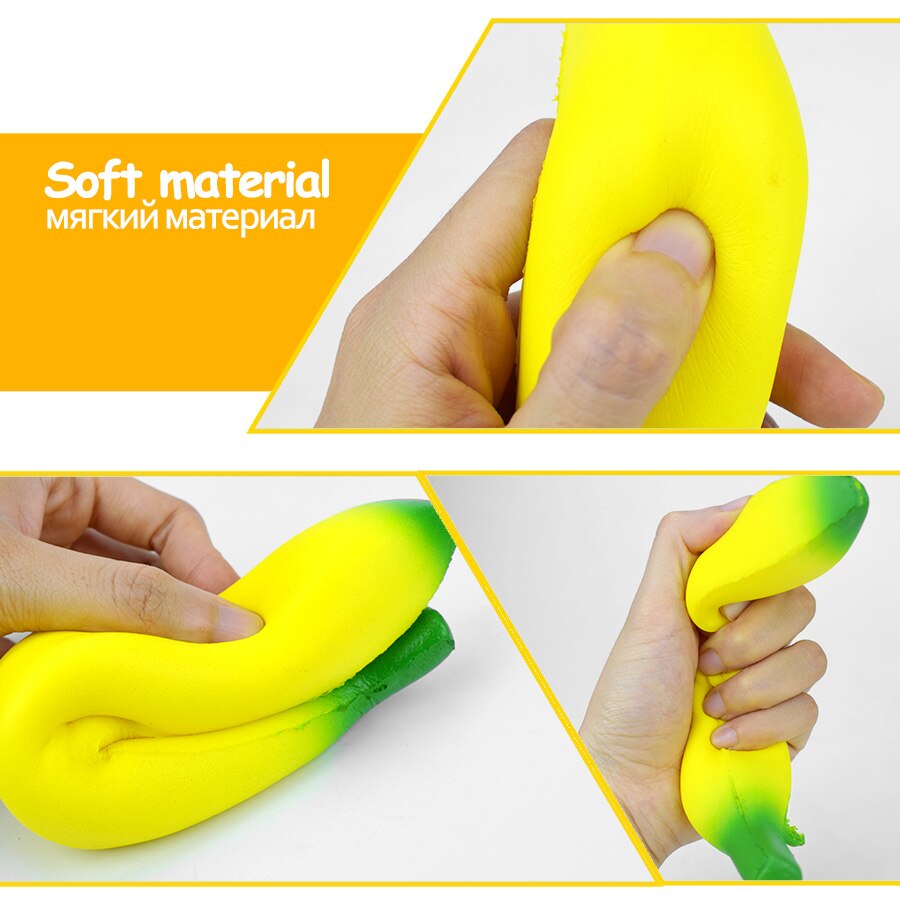 Banana Cute Squishy Toys for Children Novelty Antistress Squishies Slow Rising Soft Bag Strap Pendant Toy Party Decoration