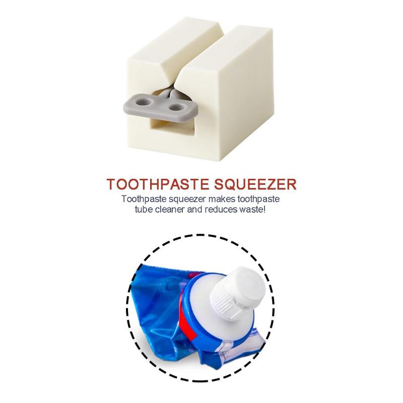 Multifunktionel tandpasta tube squeezer squeezer tandpasta let bærbar plastdispenser badeværelse tilbehør
