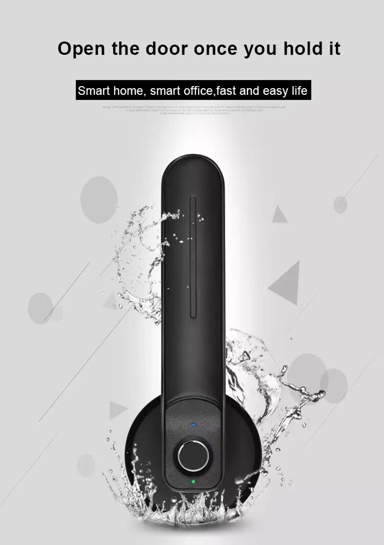 Smart Fingerprints Door Handle Home Lock Biometric Digital Electronic Bluetooth Zinc Alloy Apartment Door