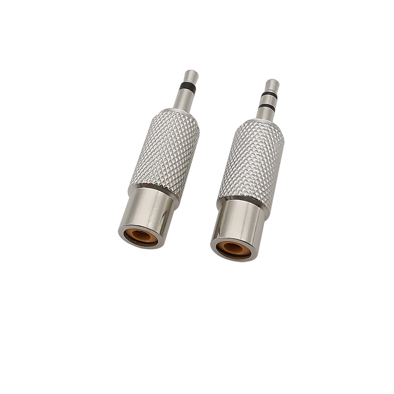 Metal RCA Female to 3.5mm Male Plug 2 Pole TS / 3 Pole TRS Audio Adapter RCA Jack Socket to 3.5mm Plugs Mono / Stereo Connector