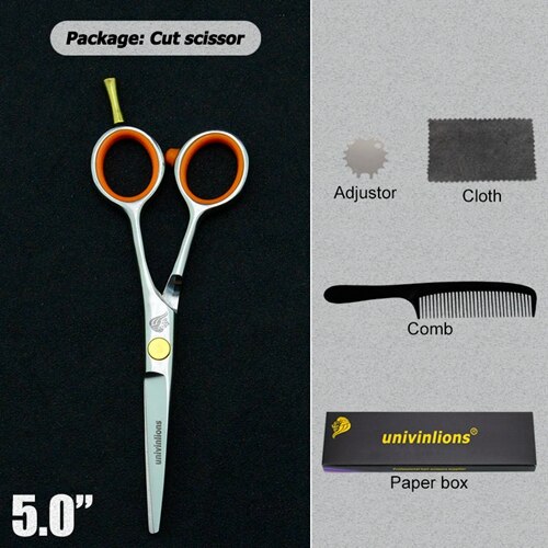 Ciseaux de coiffure japonais professionnels, 4.5/5.0/5.5/6.0 pouces, rasoir, barbier, ciseaux amincissants, tijeras: 5.0 inch-cutting