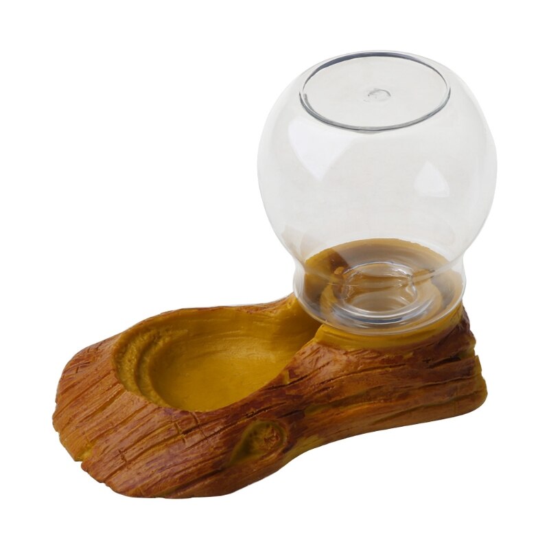 Pet Reptile Automatic Waterer Feeder Basin Simulation Bark Turtle Lizard Bowl
