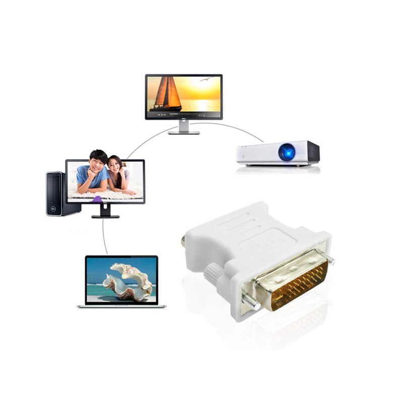 Felkin DVI to VGA Adapter Converter DVI 24+5 Pin Male to VGA Female 1080P Video Converter for HDTV Monitor Computer PC Laptop