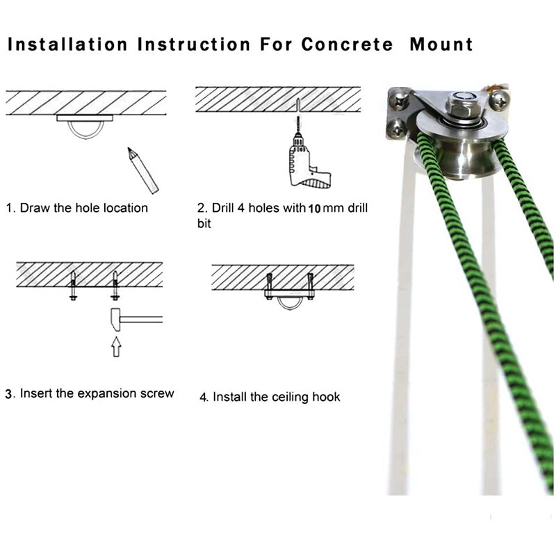 1 pak u-type roestvrijstalen katrolblok met demperlagers en glijrollen