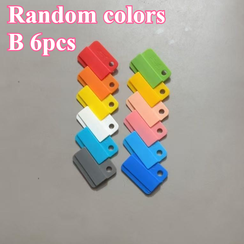 1 pakke med 6 stk. permer, assorterte farger, dokumentklips, kontorklips, til skolen, personlig dokumentorganisering og klassifisering: Multi