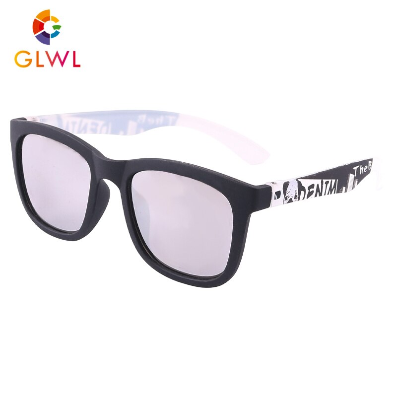 Kids Zonnebril Jongens Stijlvolle Coating Zonnebril Sport Kinderen Lenzenvloeistof Baby Retro Peuters Sunglass Big Schaduw Vierkante Lenzen: GLWL1909-14C