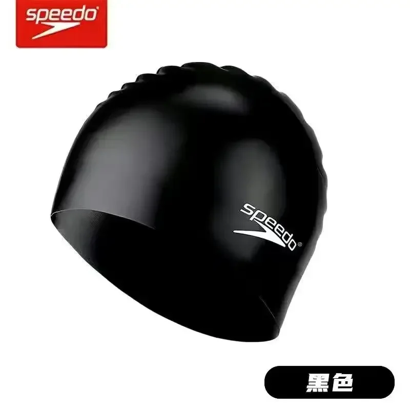 Speedo-badekappe, wasserdicht, für damen und herren, auch für langes haar, vergrößerte wasserdichte silikon-badekappe