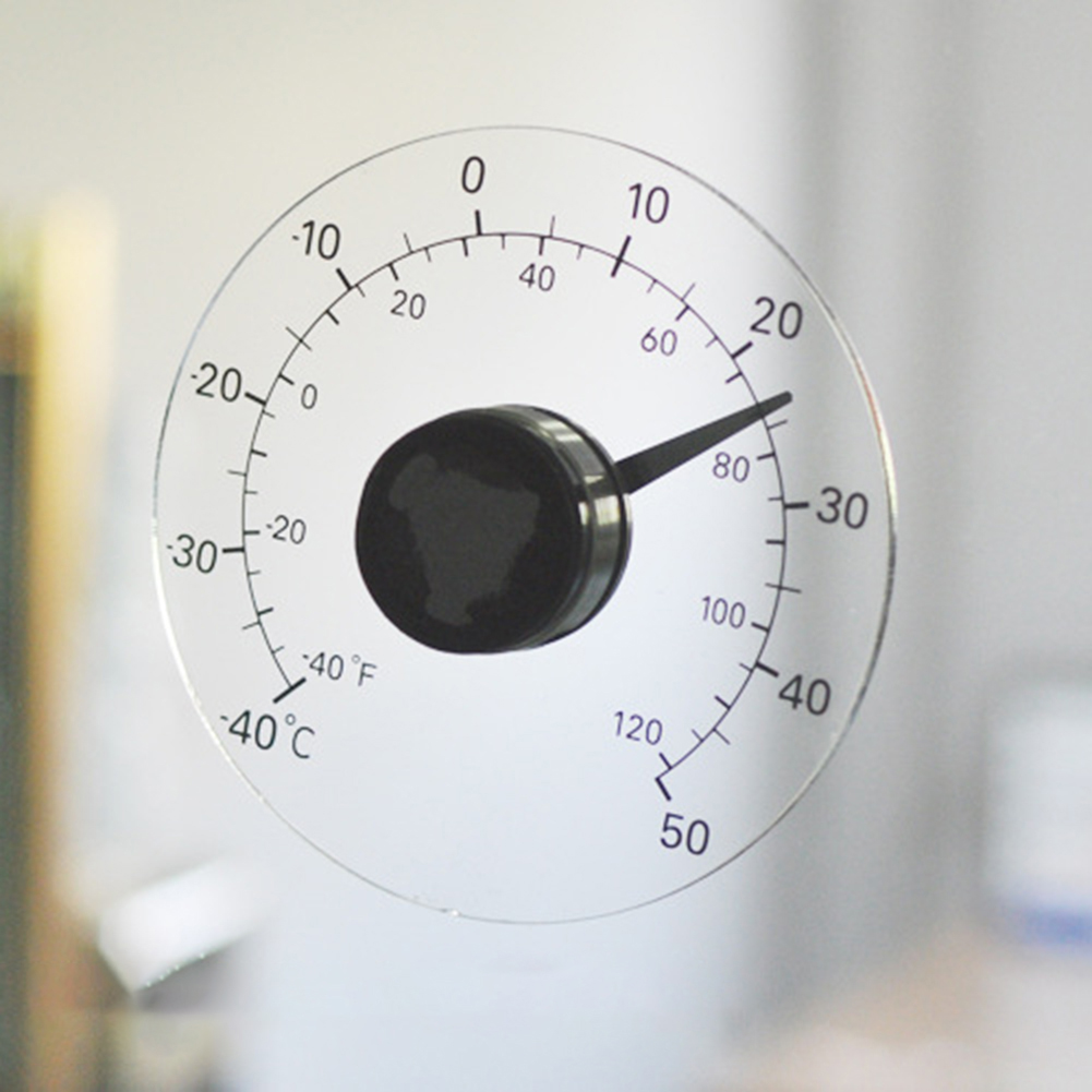 Thermomètre Fenêtre Rond - Sans Pile, étanche, Autocollant, Lecture Température Extérieure