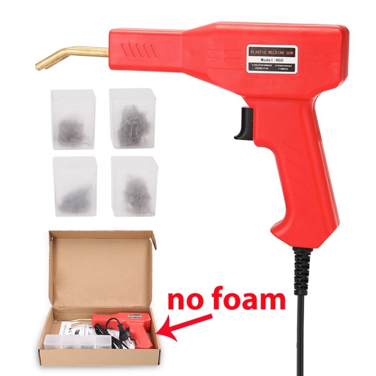 50W Plastic Welders Welding Equipment Car Bumper Repair Stapler Garage Tools Staplers Machine PVC Plastic Repairing Tool: UK plug / Red3 no foam
