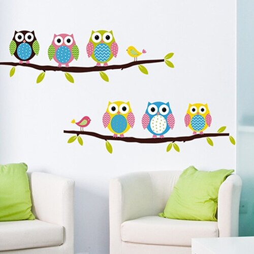 Cartoon Kinderen \ 'S Home Slaapkamer Decoratieve Leuke Uil Animal Muursticker