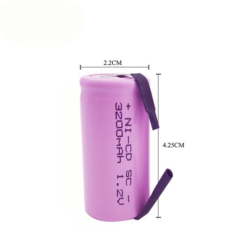 10/12/15/20 peças sc 1.2v 3200mah bateria recarregável sub c ni-cd célula com abas de soldagem para furadeira elétrica chave de fenda bosch