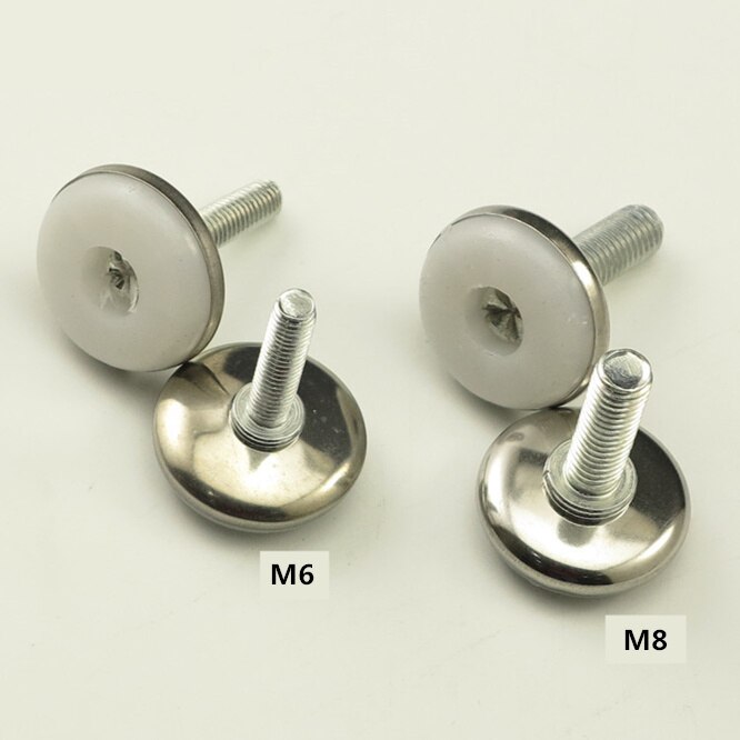 4 st metall möbler bord stol soffa ben fötter justerbar nivåer glid skjutkudde  m6 m8 skruva in på diameter 28mm möbler matta