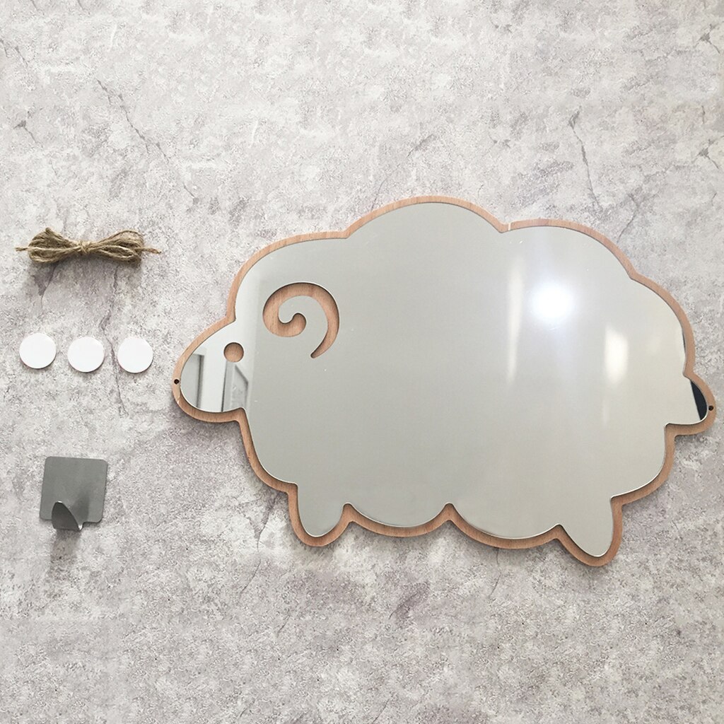 Children Acrylic Wall Mirror With Rope Hanging Baby Room Decorative Bathroom Living Room 3d Wall Decorations Stickers: F style