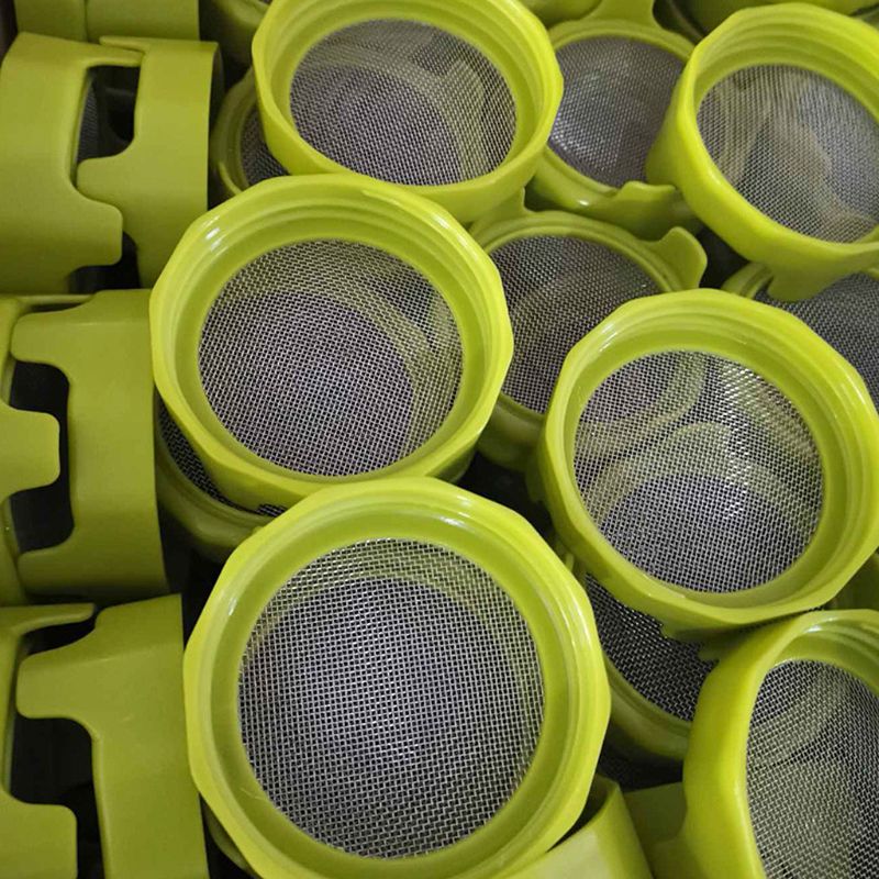 Plastic Sprouting Lid Stainless Steel Screen for Wide Mouth Mason Sprout Jars T8WB