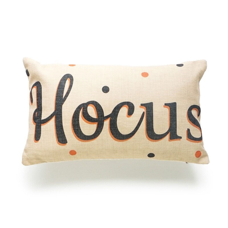 Halloween kurpitsa noita temppu tai herkku tyynyliina koriste pellava tyyny halaus tyynyliina halloween kodin sisustus  ha012: Hocus