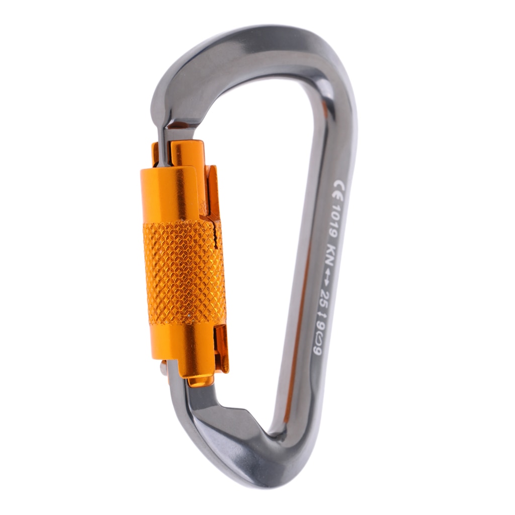 25KN Twist Gate D Karabijnhaak Auto Vergrendeling Karabiner Voor Rotsklimmen Alpinisme Valbeveiliging-Ce Gecertificeerd