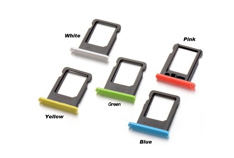 Colorful Sim Card Tray for iPhone 5C Sim Card Adapter Holder Slot Card Tray + White/orange/yellow/blue/green Replacement parts