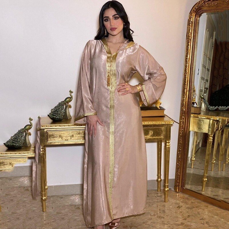 Dubai arabialainen muslimi abaya syksy talvi flanellimekko naisille marokkolainen kaftan -hupullinen turkki turkkilainen islamilainen jalabiya
