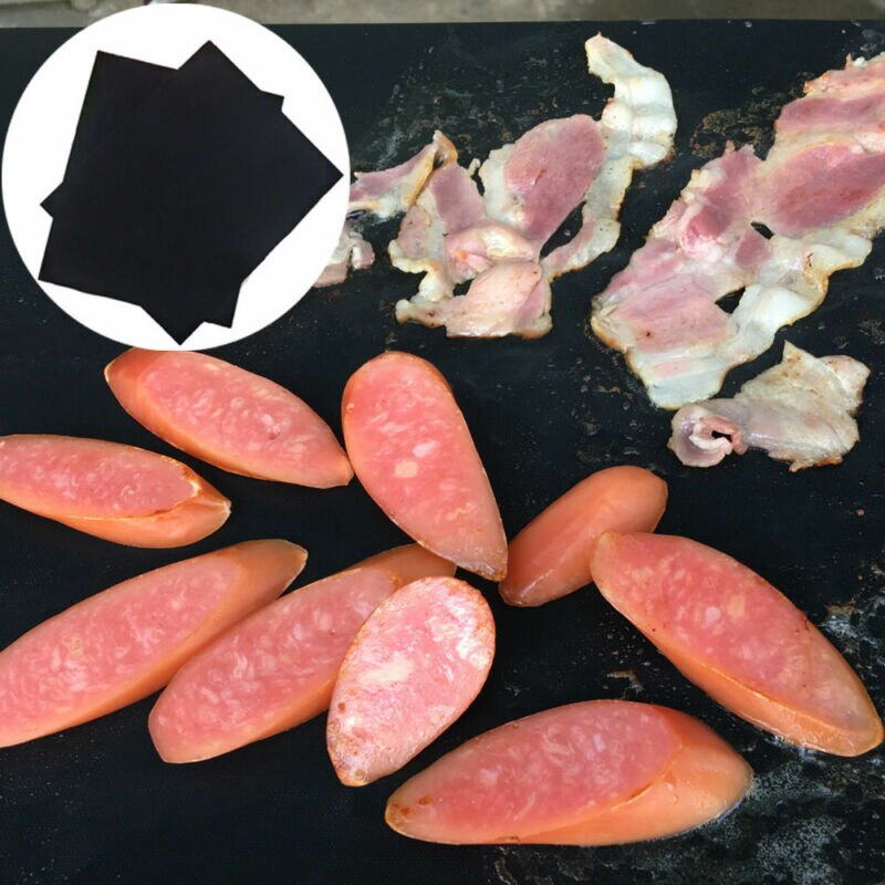 Non-stick Chef Grill Bake Mats BBQ Pad Tool Reusable Copper Camping Hiking Home Outdoor 40 * 33cm For Party Grill Mat Tool