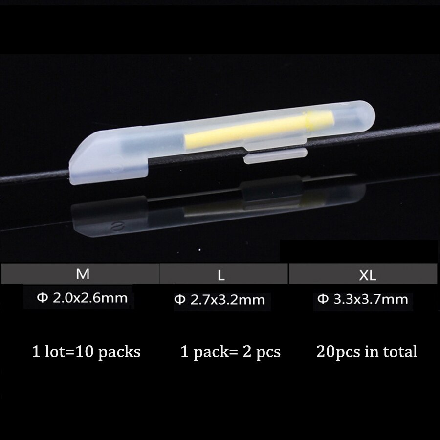 Clip On! 20Pcs(10bags) XL L M Night Fishing Lighting Stick Wand Green chemical glow stick fishing light stick