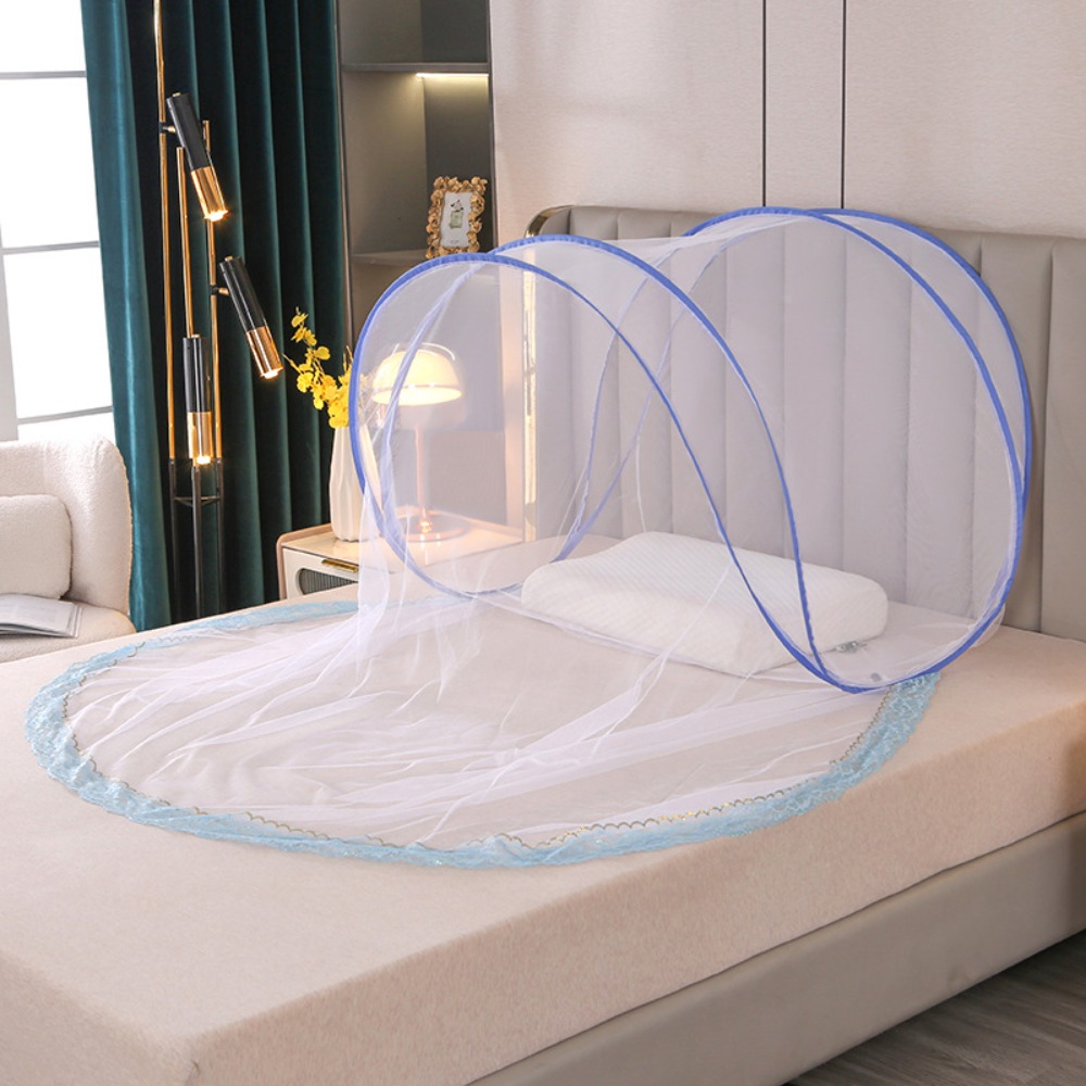 Klamboe voor uitstapjes Opvouwbaar anti-muggen-insectennet voor hoofdslapen Draagbaar enkel klamboe voor bed Zomer: zwart