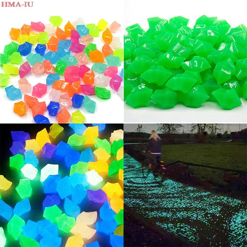 300Pcs Garden Decoration Luminous Pebbles Stones Fish Tank Pebble Aquarium Rocks