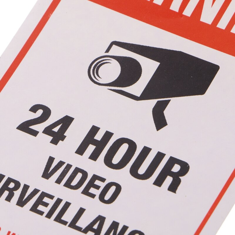 10pcs/lot Waterproof PVC CCTV Video Surveillance Security Sticker Warning Signs A6HE